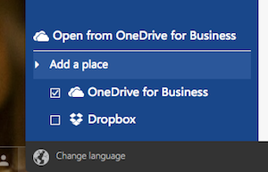 Select Dropbox to add it as a Place