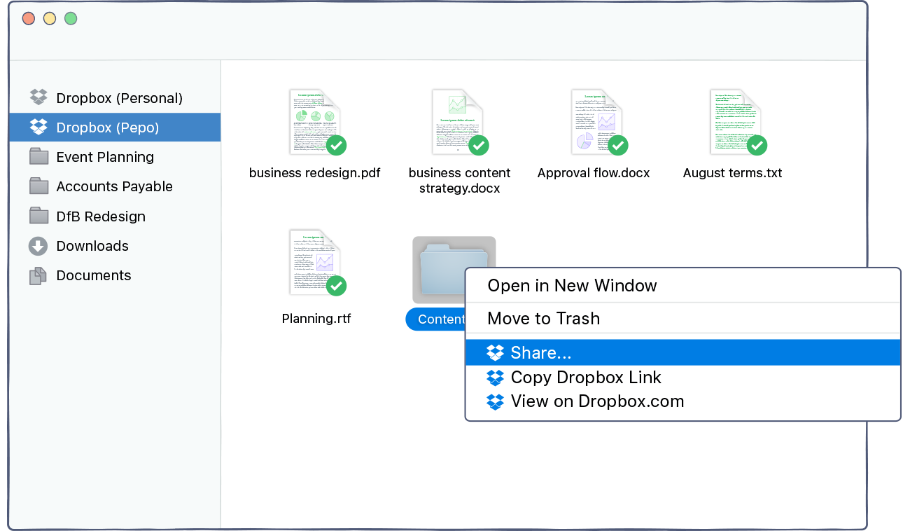 Select Share... on a Mac computer