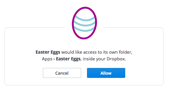 Dropbox authorize screen